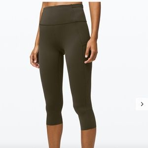 Lululemon Olive Green Crop Legging 19" Size 6